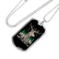Big Bucks Necklace Stainless Steel or 18k Gold Dog Tag 24" Chain-Express Your Love Gifts
