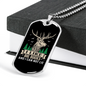 Big Bucks Necklace Stainless Steel or 18k Gold Dog Tag 24" Chain-Express Your Love Gifts