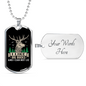 Big Bucks Necklace Stainless Steel or 18k Gold Dog Tag 24" Chain-Express Your Love Gifts