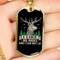 Big Bucks Necklace Stainless Steel or 18k Gold Dog Tag 24" Chain-Express Your Love Gifts