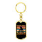 Big Foot Rides A Mountain Bike Cycling Keychain Stainless Steel or 18k Gold Dog Tag Keyring-Express Your Love Gifts