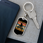Big Foot Rides A Mountain Bike Cycling Keychain Stainless Steel or 18k Gold Dog Tag Keyring-Express Your Love Gifts