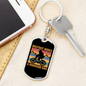 Big Foot Rides A Mountain Bike Cycling Keychain Stainless Steel or 18k Gold Dog Tag Keyring-Express Your Love Gifts