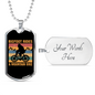 Big Foot Rides Cycling Necklace Stainless Steel or 18k Gold Dog Tag 24"-Express Your Love Gifts