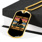 Big Foot Rides Cycling Necklace Stainless Steel or 18k Gold Dog Tag 24"-Express Your Love Gifts
