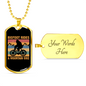 Big Foot Rides Cycling Necklace Stainless Steel or 18k Gold Dog Tag 24"-Express Your Love Gifts