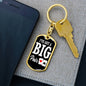 Big Pair Poker Player Gift Keychain Dog Tag Stainless Steel or 18k Gold-Express Your Love Gifts