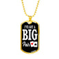 Big Pair Poker Player Gift Stainless Steel or 18k Gold Dog Tag 24" Chain-Express Your Love Gifts