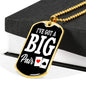 Big Pair Poker Player Gift Stainless Steel or 18k Gold Dog Tag 24" Chain-Express Your Love Gifts