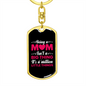 Big Thing Little Things Mom Keychain Stainless Steel or 18k Gold Dog Tag Keyring-Express Your Love Gifts