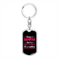 Big Thing Little Things Mom Keychain Stainless Steel or 18k Gold Dog Tag Keyring-Express Your Love Gifts