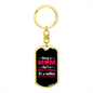 Big Thing Little Things Mom Keychain Stainless Steel or 18k Gold Dog Tag Keyring-Express Your Love Gifts