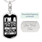 Big Time Hunter Keychain Stainless Steel or 18k Gold Dog Tag Keyring-Express Your Love Gifts