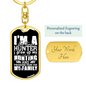 Big Time Hunter Keychain Stainless Steel or 18k Gold Dog Tag Keyring-Express Your Love Gifts