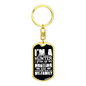 Big Time Hunter Keychain Stainless Steel or 18k Gold Dog Tag Keyring-Express Your Love Gifts