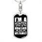 Big Time Hunter Keychain Stainless Steel or 18k Gold Dog Tag Keyring-Express Your Love Gifts