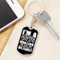 Big Time Hunter Keychain Stainless Steel or 18k Gold Dog Tag Keyring-Express Your Love Gifts