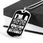 Big Time Hunter Necklace Stainless Steel or 18k Gold Dog Tag 24" Chain-Express Your Love Gifts