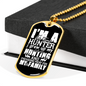 Big Time Hunter Necklace Stainless Steel or 18k Gold Dog Tag 24" Chain-Express Your Love Gifts