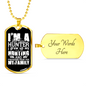 Big Time Hunter Necklace Stainless Steel or 18k Gold Dog Tag 24" Chain-Express Your Love Gifts