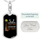 Big Tines Hunter'S Keychain Gift Stainless Steel or 18k Gold Dog Tag Keyring-Express Your Love Gifts