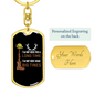 Big Tines Hunter'S Keychain Gift Stainless Steel or 18k Gold Dog Tag Keyring-Express Your Love Gifts