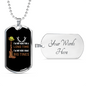 Big Tines Hunting Necklace Stainless Steel or 18k Gold Dog Tag 24" Chain-Express Your Love Gifts