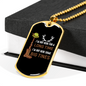 Big Tines Hunting Necklace Stainless Steel or 18k Gold Dog Tag 24" Chain-Express Your Love Gifts