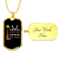Big Tines Hunting Necklace Stainless Steel or 18k Gold Dog Tag 24" Chain-Express Your Love Gifts