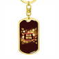 Big Win Jackpot Gambler Keychain Stainless Steel or 18k Gold Dog Tag Keyring-Express Your Love Gifts