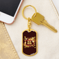 Big Win Jackpot Gambler Keychain Stainless Steel or 18k Gold Dog Tag Keyring-Express Your Love Gifts