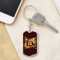 Big Win Jackpot Gambler Keychain Stainless Steel or 18k Gold Dog Tag Keyring-Express Your Love Gifts