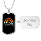 Bike Chain Rings Cycling Necklace Stainless Steel or 18k Gold Dog Tag 24"-Express Your Love Gifts