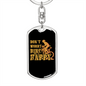 Bike Happy Cycling Keychain Stainless Steel or 18k Gold Dog Tag Keyring-Express Your Love Gifts