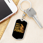 Bike Happy Cycling Keychain Stainless Steel or 18k Gold Dog Tag Keyring-Express Your Love Gifts
