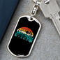 Bike On The Mountain Cycling Keychain Stainless Steel or 18k Gold Dog Tag Keyring-Express Your Love Gifts