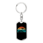 Bike On The Mountain Cycling Keychain Stainless Steel or 18k Gold Dog Tag Keyring-Express Your Love Gifts