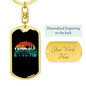 Bike On The Mountain Cycling Keychain Stainless Steel or 18k Gold Dog Tag Keyring-Express Your Love Gifts