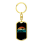 Bike On The Mountain Cycling Keychain Stainless Steel or 18k Gold Dog Tag Keyring-Express Your Love Gifts