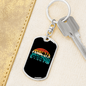 Bike On The Mountain Cycling Keychain Stainless Steel or 18k Gold Dog Tag Keyring-Express Your Love Gifts