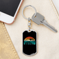 Bike On The Mountain Cycling Keychain Stainless Steel or 18k Gold Dog Tag Keyring-Express Your Love Gifts
