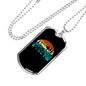 Bike On The Mountain Cycling Necklace Stainless Steel or 18k Gold Dog Tag 24"-Express Your Love Gifts