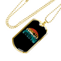 Bike On The Mountain Cycling Necklace Stainless Steel or 18k Gold Dog Tag 24"-Express Your Love Gifts