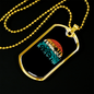 Bike On The Mountain Cycling Necklace Stainless Steel or 18k Gold Dog Tag 24"-Express Your Love Gifts