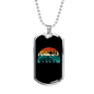 Bike On The Mountain Cycling Necklace Stainless Steel or 18k Gold Dog Tag 24"-Express Your Love Gifts