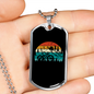 Bike On The Mountain Cycling Necklace Stainless Steel or 18k Gold Dog Tag 24"-Express Your Love Gifts