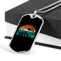 Bike On The Mountain Cycling Necklace Stainless Steel or 18k Gold Dog Tag 24"-Express Your Love Gifts