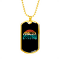 Bike On The Mountain Cycling Necklace Stainless Steel or 18k Gold Dog Tag 24"-Express Your Love Gifts