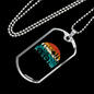 Bike On The Mountain Cycling Necklace Stainless Steel or 18k Gold Dog Tag 24"-Express Your Love Gifts
