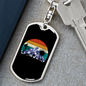 Bike Riding In The Mountain Cycling Keychain Stainless Steel or 18k Gold Dog Tag Keyring-Express Your Love Gifts